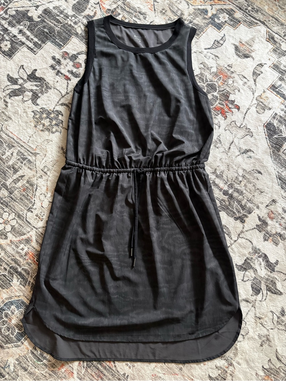 Athleta Black Charcoal Gray Print Rincon Dress size SP